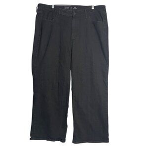 Old Navy High Rise Wow Wide Leg Jeans Black Womens 18‎ Petite Stretch Like New